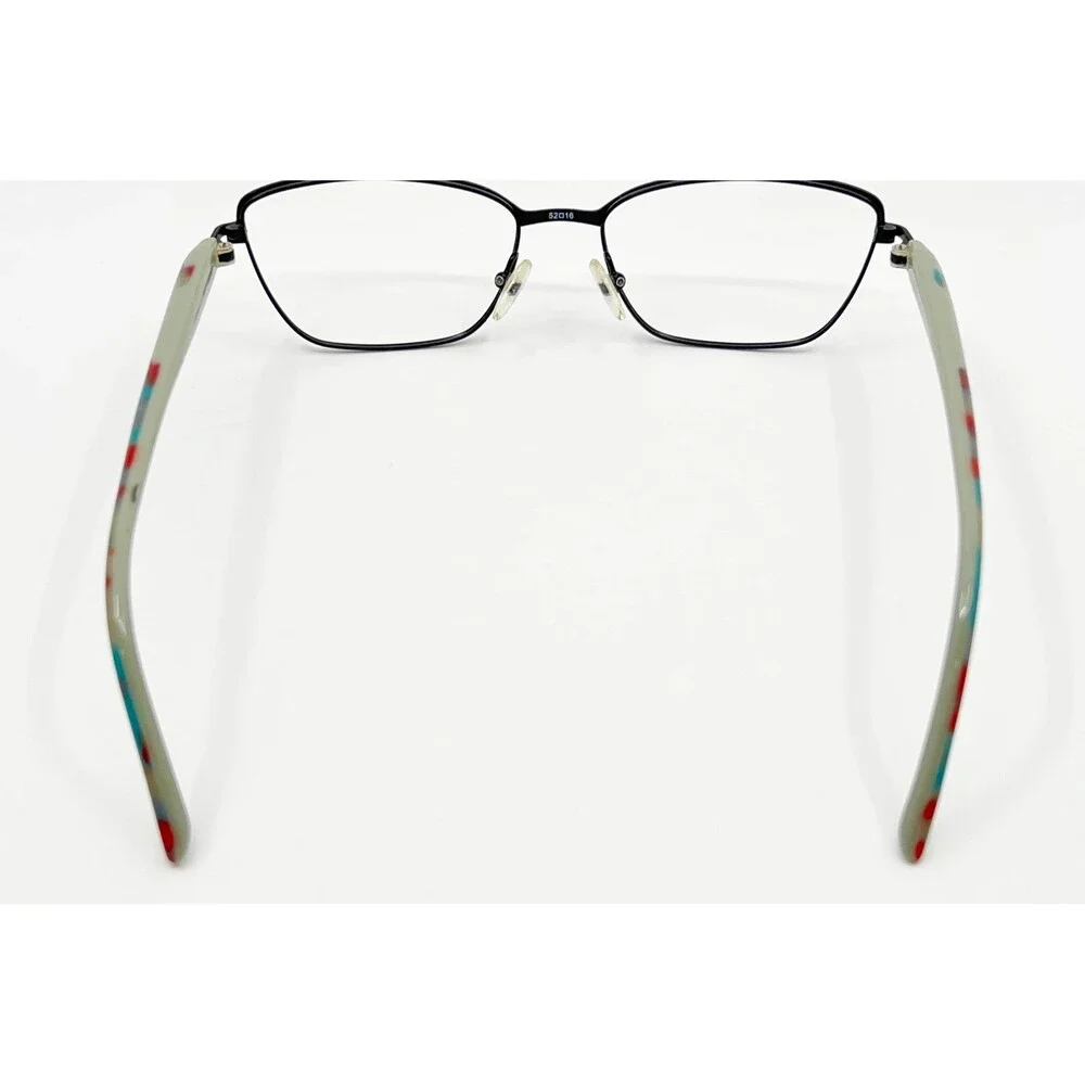 Lulu Guinness Eyeglass Frames Womens Black Multi Color Full Rim 52-16-135